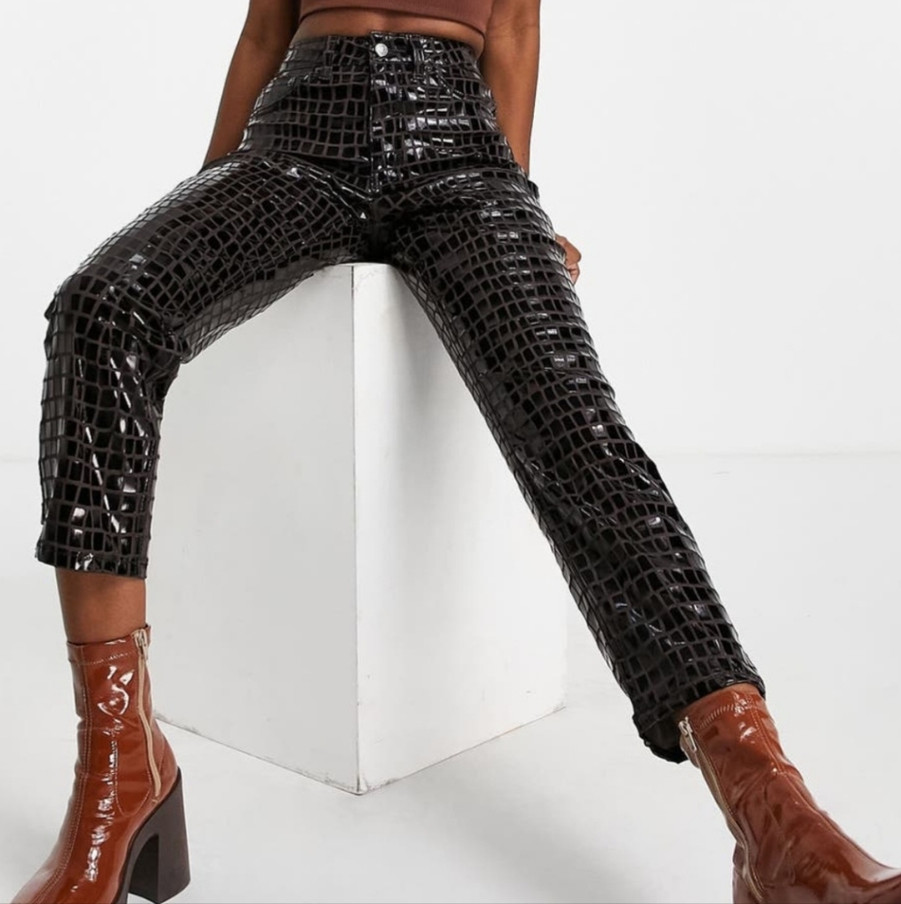 NWT Topshop Straight Leg Faux Leather Pants